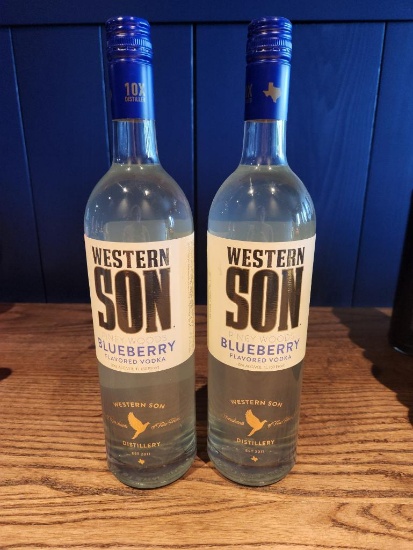 2 Bottles of Western Son Blueberry Vodka 1L