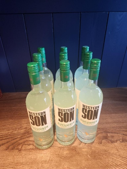 9 Bottles of Western Son Cucumber Vodka 1L