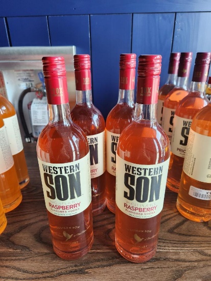 4 Bottles of Western Son Raspberry Vodka1L