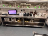 Commercial Stainless Steel Work Cabinet w/ 2 Midshelves, 120in (10ft) x 18in x 36in