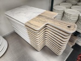 12 Qty. Elite Global Solutions M127RCM Sierra 12in x 7in Faux Alder Wood & Carrara Marble Rect.