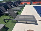 Patio Lounger w/ Adjustable Back Rest, Metal Frame, All-Weather Fabric, Heavy-Duty/Lightweight