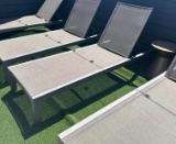 Patio Lounger w/ Adjustable Back Rest, Metal Frame, All-Weather Fabric, Heavy-Duty/Lightweight