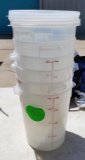 6 Qty. - 8 Quart Round Food Storage Containers w/ Lids
