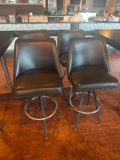 (4) Four Swivel Leather Bar Stools, VG Condition, Sold Per Stool x's Qty