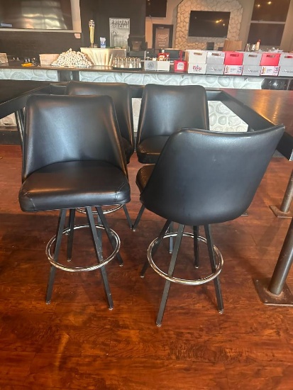 (4) Four Swivel Leather Bar Stools, VG Condition, Sold Per Stool x's Qty