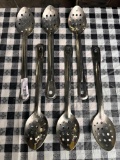 Lot of 6, Stainless Steel Perforated Serving Spoons