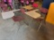 Lot of 3 One-Piece Student Secondary Desk w/ Left Entry, Wire Book Rack Under Seat, Seat 19in
