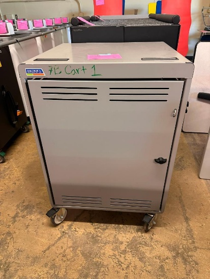 Spectrum Connect30 Computer/Laptop Charging Cart, HD Casters, Power Strip Outlets, Worktop
