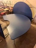 Lot of 2 Half Round Adjustable Height Work Tables, 72in x 48in