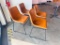 Lot of 4, Walker Edison Restaurant Chairs, Leather Type, Polyurethane Foam Bucket Seats & Metal