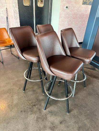 Classic Modern Swivel Bar Stool w/ Metal Frame, Padded Bucket Seat, Sold 4x$