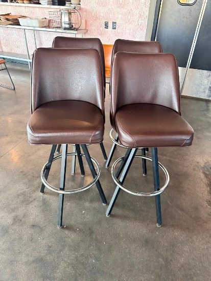 Classic Modern Swivel Bar Stool w/ Metal Frame, Padded Bucket Seat, Sold 4x$
