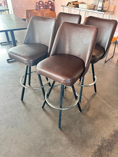 Classic Modern Swivel Bar Stool w/ Metal Frame, Padded Bucket Seat, Sold 4x$