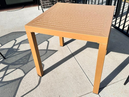 Outdoor Patio Table, HD Plastic, 31-1/2in Square, 30in H