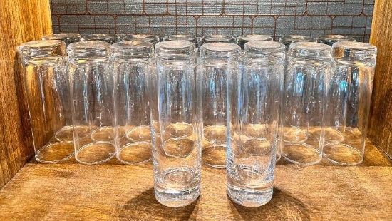 (18) Flat Bottom Hi- Ball Glasses