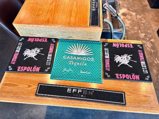 Group of Four Bar Mats, 3 Large, 1 Small
