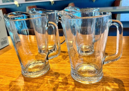 Four Heavy Duty Glass Drink Pitchers
