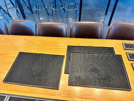 Lot of 9, WINCO 1812, 18in x 12in Rubber Bar Mats, NSF