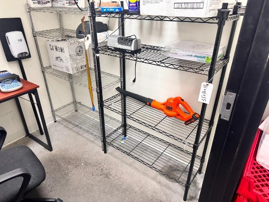 2 Units, Chrome and Black Epoxy Wire Shelving Unit, Each Unit 55in x 36in x 13in