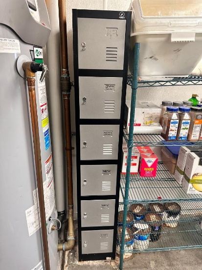 6-Unit Vertical Locker Unit, Metal, 12in x 12in x 16in D