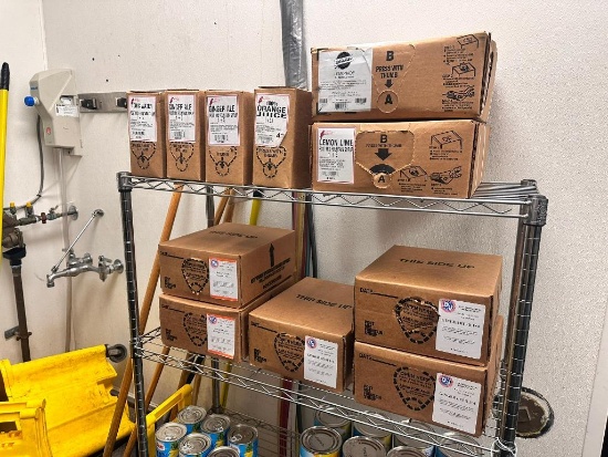 11 Sealed Boxes of Fountain Syrup, Ginger Beer, Lemonade, Lemon-Lime, Ginger Ale, OJ, Rosco's Craft