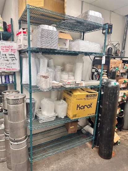 Green Epoxy Wire Shelving Unit, 67in x 48in x 24in