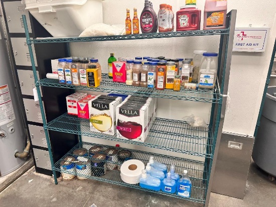 Green Epoxy Wire Shelving Unit, 65in x 60in x 21in
