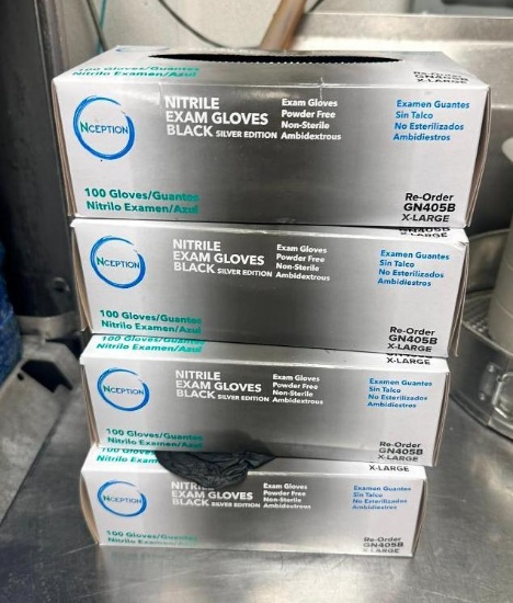 Size XL Vinyl Gloves, Disposable, Most Boxes Near Full
