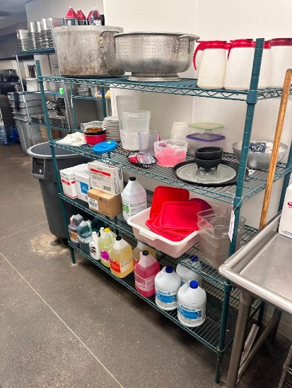 Green Epoxy Wire Shelving Unit, 65in x 60in x 21in