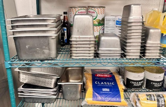 Group of Misc. Steam Pans, 1/6 Size to 1/2 Size, No Lids