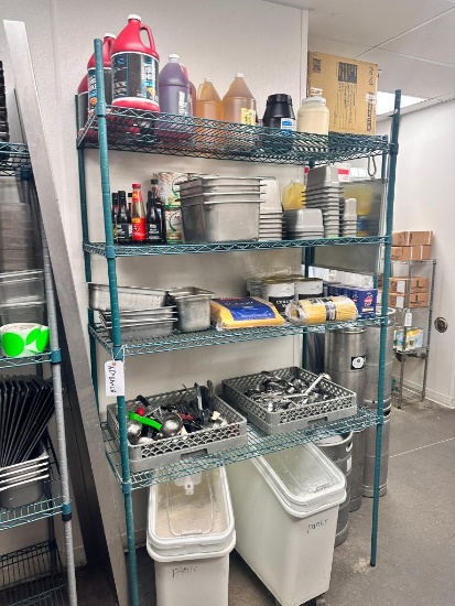 Green Epoxy NSF Shelving Unit, 87in x 48in x 24in