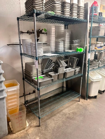 Green Epoxy NSF Shelving Unit, 74in x 48in x 24in