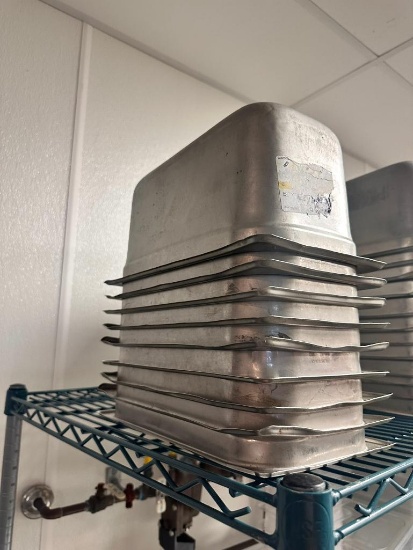 (9) 1/3 Size Steam Pans, No Lids