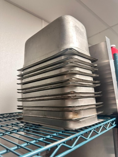 (12) 1/3 Size Stainless Steel Steam Pans, No Lids