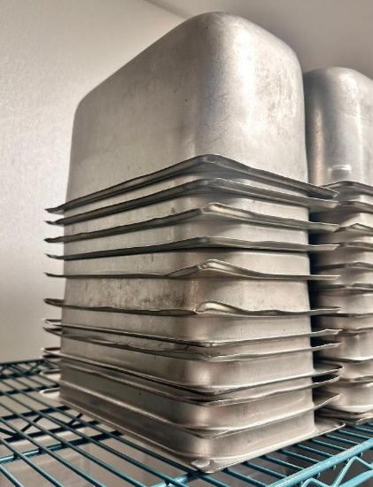 (12) 1/3 Size Stainless Steel Steam Pans, No Lids