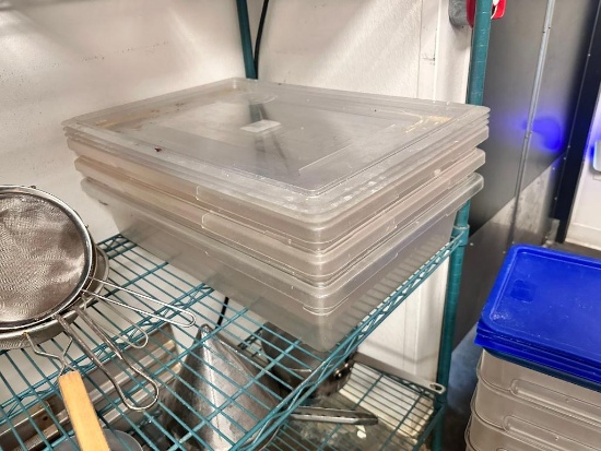 Lot of 3, Choice 18in x 26in x 6in Food Containers w/ Lids, 8.5 Gallon