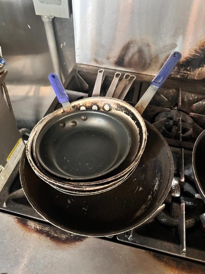 Group of Various Commercial Fry Pans