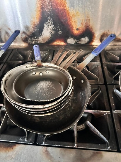 Group of Various Commercial Fry Pans