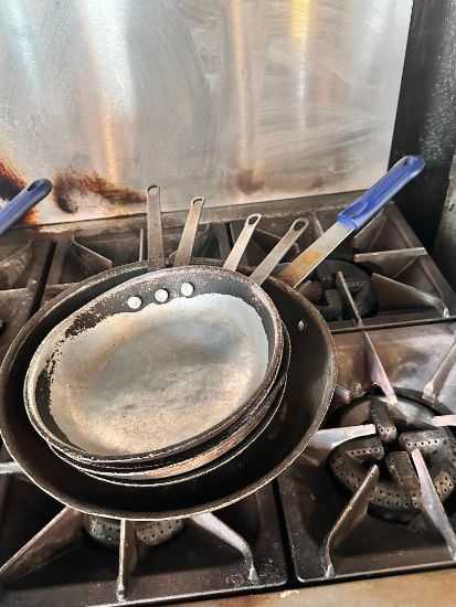 Group of Various Commercial Fry Pans