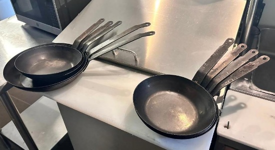 Group of Various Commercial Fry Pans