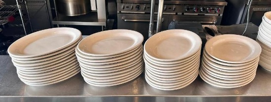 Lot of 46, Tuxton No. 19, Oval Restaurant China Platters, 11in