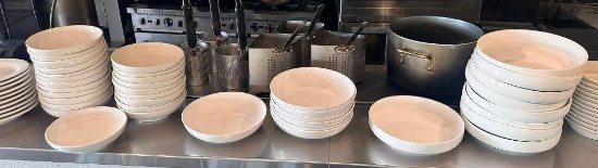 Large Group of Restaurant China Large Serving Bowls, 3 Similar Styles, 8in & 10in