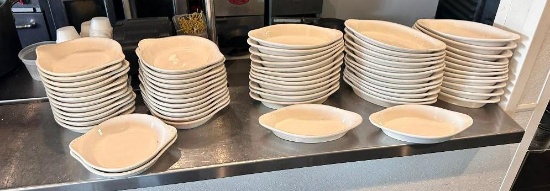 Large Group of Commercial Restaurant Serving Dishes, 2 Styles, Tuxton 19 & 119, 10in & 8in