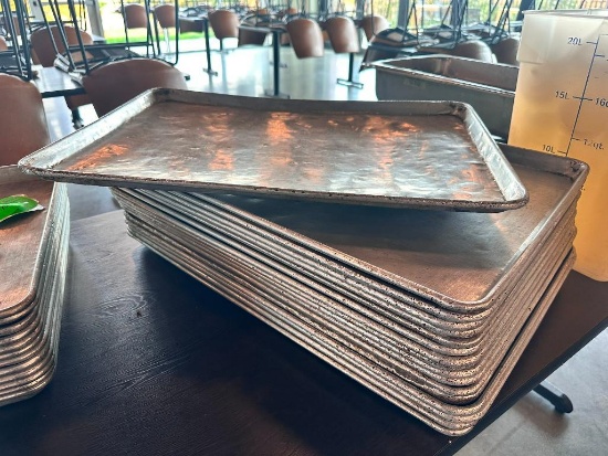 Lot of 17, Full-Size 26in x 18in Aluminum Sheet Pans, Sold by the Pan x's the High Bid, 17x$