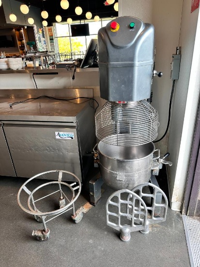 Avantco Model MX60 60 Quart Stand Mixer, w/ 2 Beaters, Bowl, Bowl Dolly & Guard, 240v, 3ph, 2-1/2HP