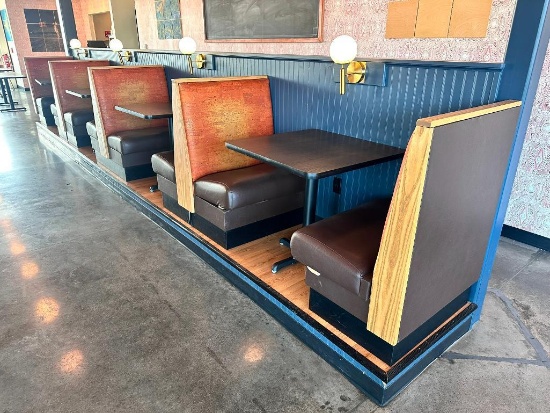 Bank of Booths, 5 Booths, 2 End Caps, 2 Back to Back, (Tables Sold Separately) One Bid for All