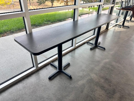 2-Part Long Narrow Table Set-Up, Ea. Table 96in (8ft) x 20in x 29-1/2 - Sold Together