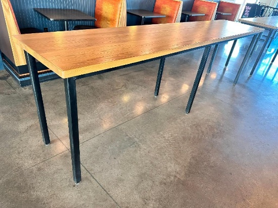 Solid Wood Top Community Bar Height Table, 12ft x 30in x 43in H