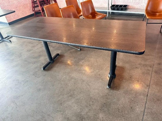 Restaurant Table, 30in x 72in x 29-1/2in H,Double Pedestal